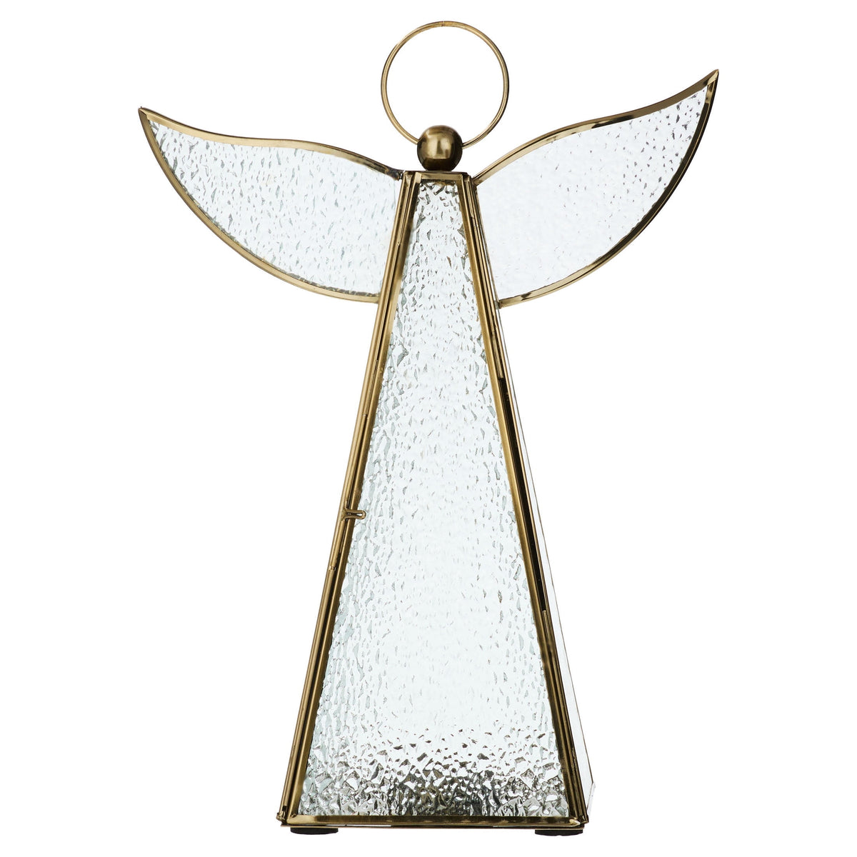Metal and Glass Angel Christmas Decoration, Clear and Bronze, 11.7", by Holiday Time
