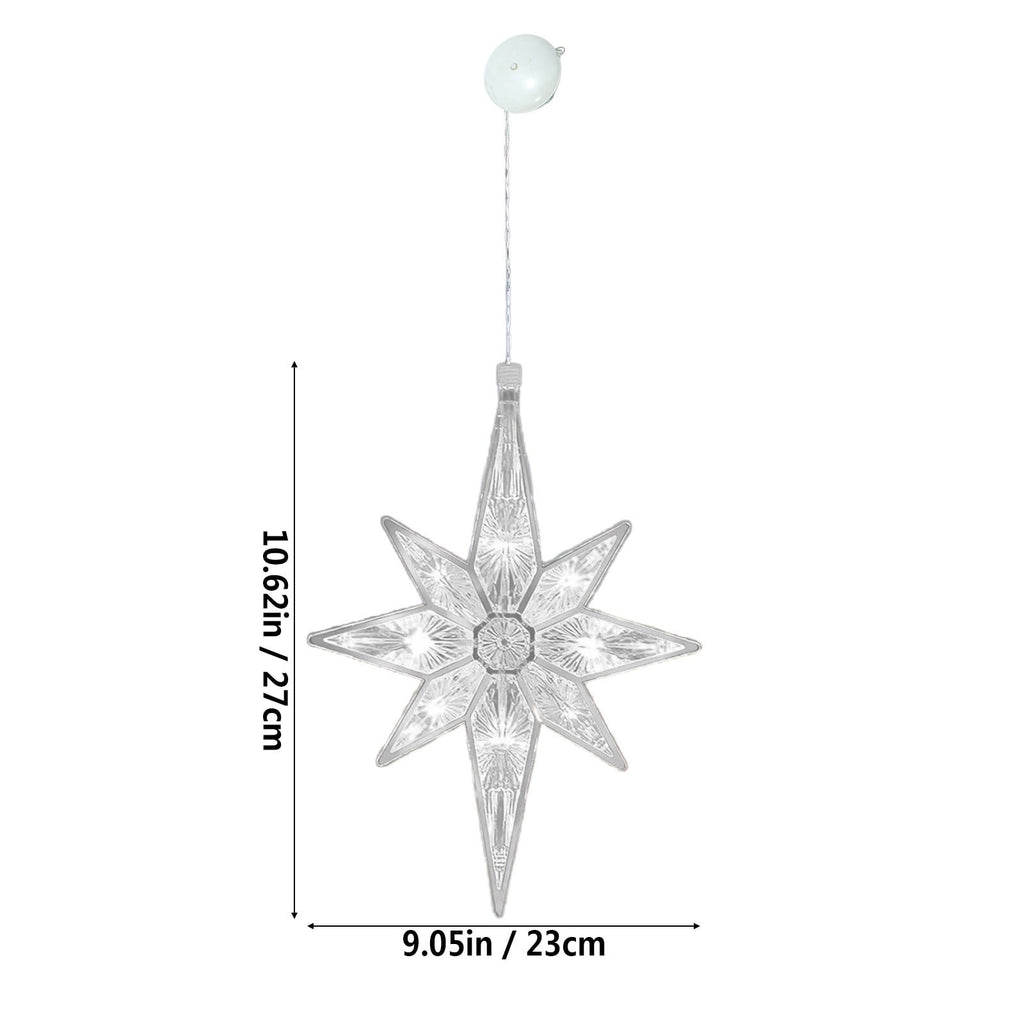 JeashCHAT Christmas Decorations Star Christmas Window Lights with Suction Cup Battery Operated Christmas Lights, LED Lighted Star Window Lights for Holiday Xmas Party Decor, Warm White
