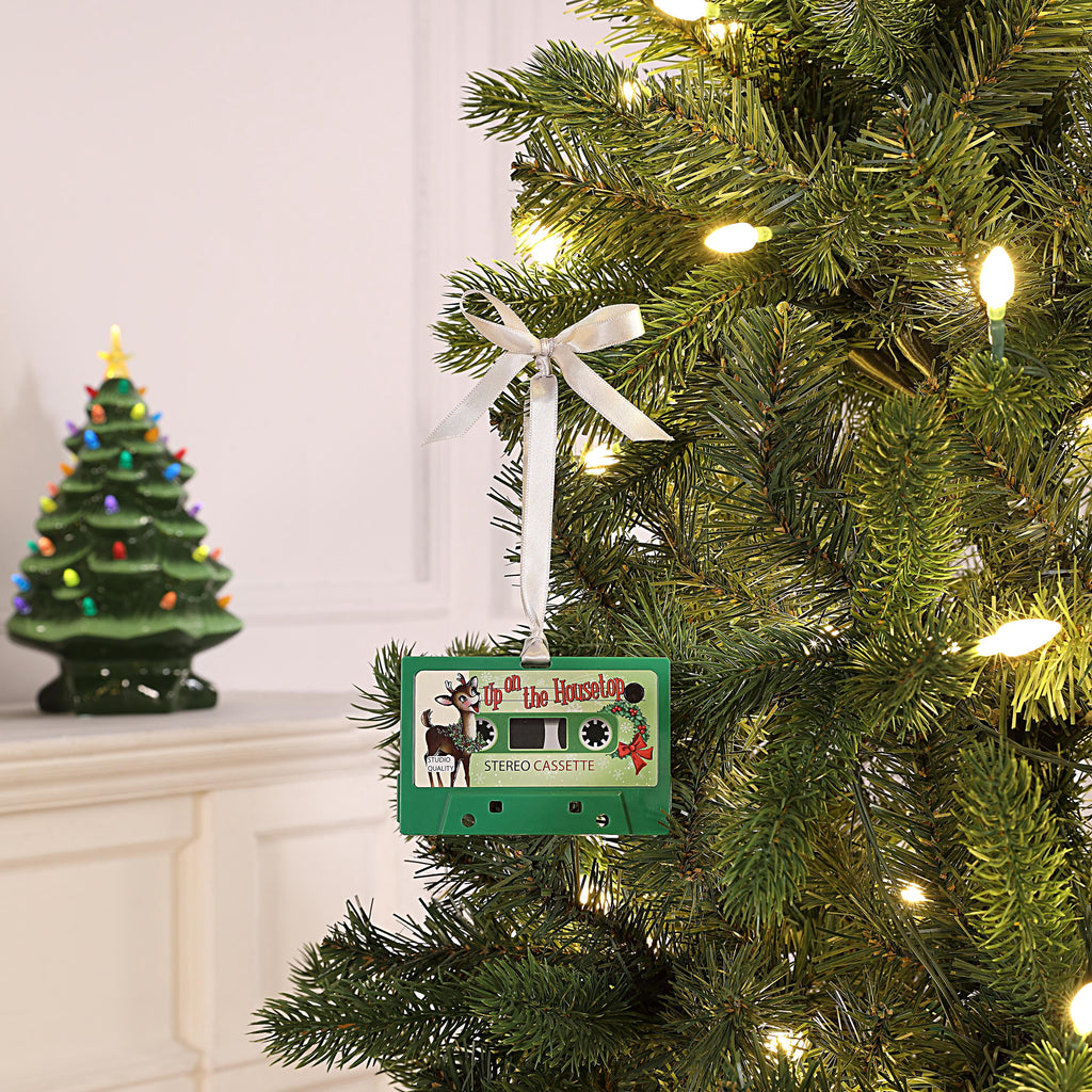 Mr. Christmas Retro Cassette Ornament, Green
