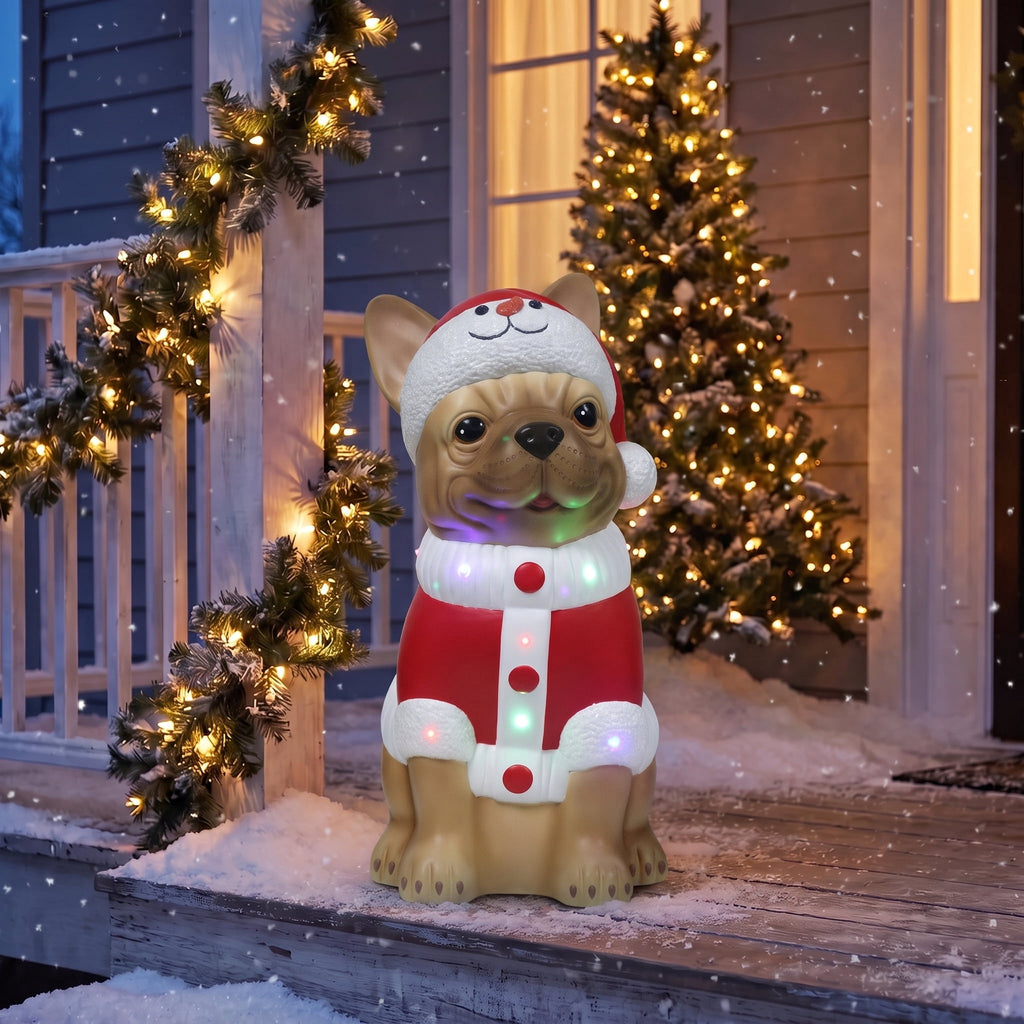 Lighted Blow Mold Pug Indoor/Outdoor Christmas Decoration, Multicolor, 24", by Holiday Time
