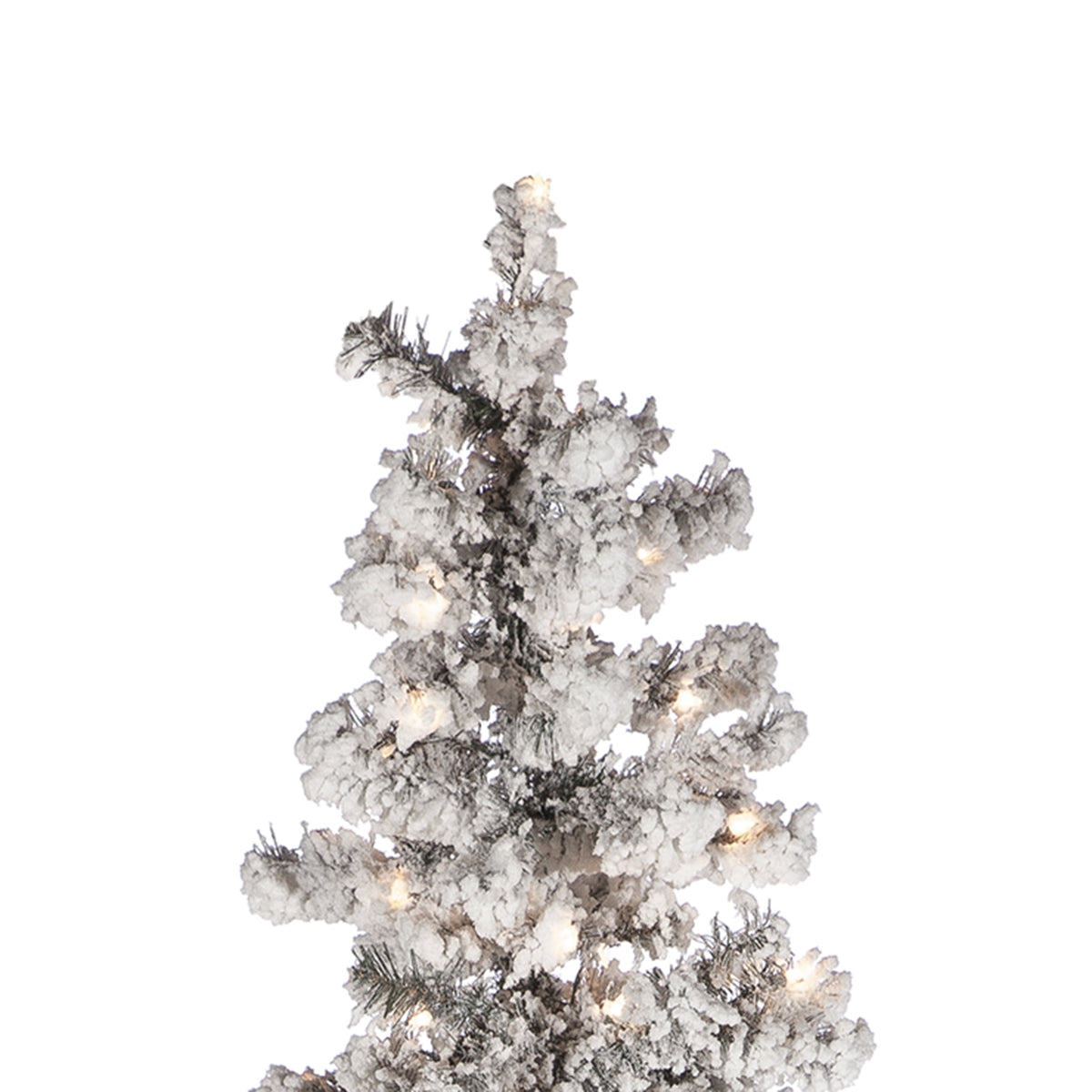 7.5 ft. Pre Lit Clear Lights Heavy Flocked Layered Spruce