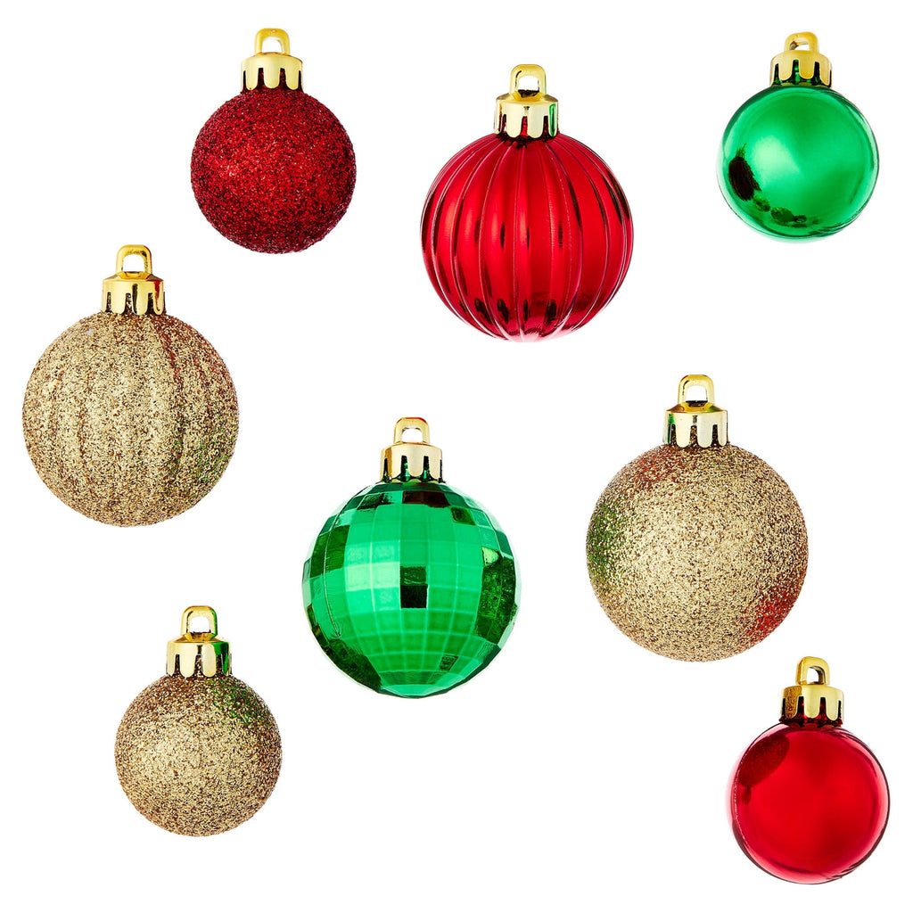 20-Count Red/Green/White Mini Ball Shatterproof Christmas Ornaments, by Holiday Time