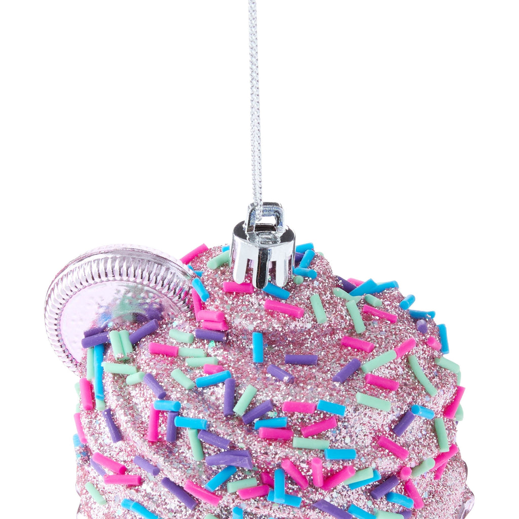 Pink Glitter and Sprinkles Cupcake Christmas Ornament, 3.5", by Holiday Time