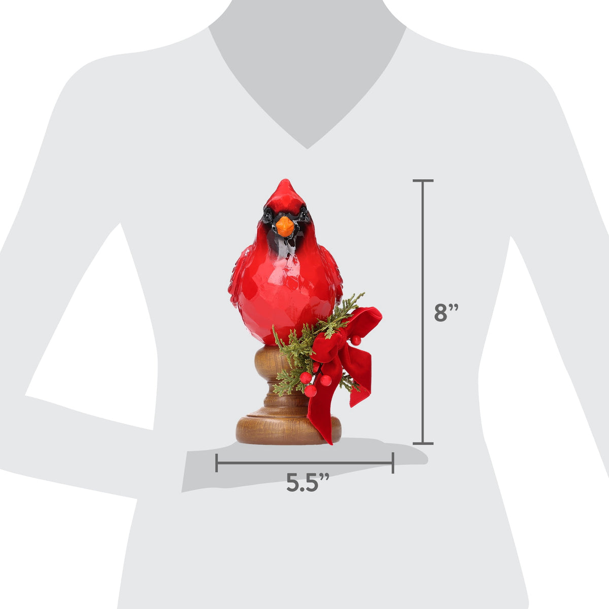 Cardinal Christmas Decoration, Red, 8", by Holiday Time