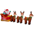 Multicolor Santa's Sleigh with Reindeer Christmas Airblown Yard Inflatable, 12', by Holiday Time