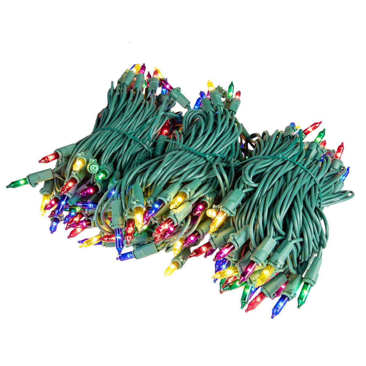 Novelty Lights RetroGlo® Clear LED Multi-Function 46.5ft Chasing Christmas Lights, 140 Bulbs on Green Wire, Vintage Style, 2700K Warm White Core
