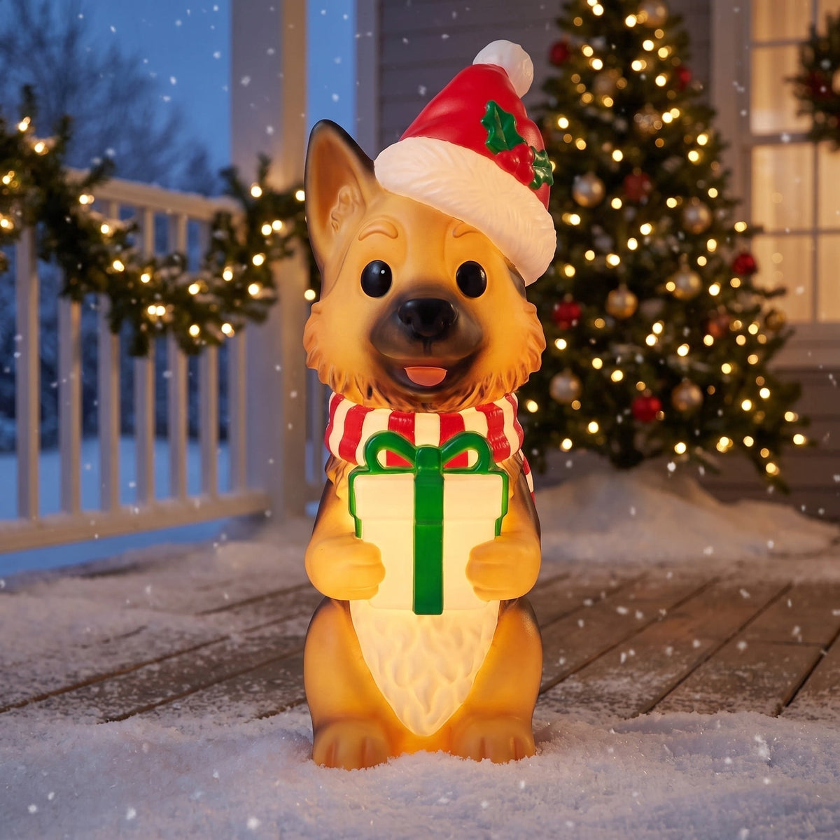 Lighted Blow Mold Dog Indoor/Outdoor Christmas Decoration, Multicolor, 32", by Holiday Time