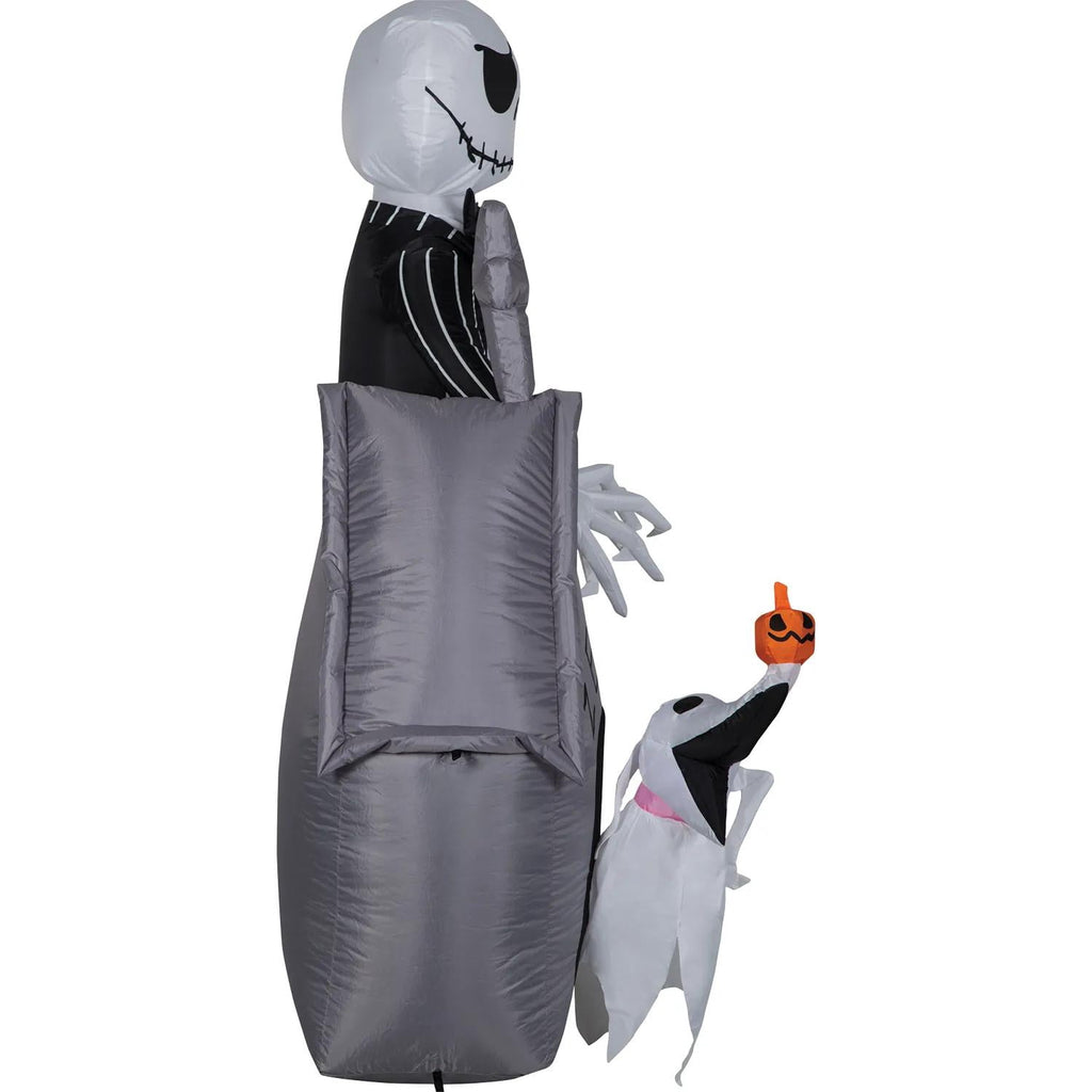 Gemmy Inflatable Nightmare Before Christmas Jack Skellington & Zero with House LED Lighted Yard Decoration - 60 in