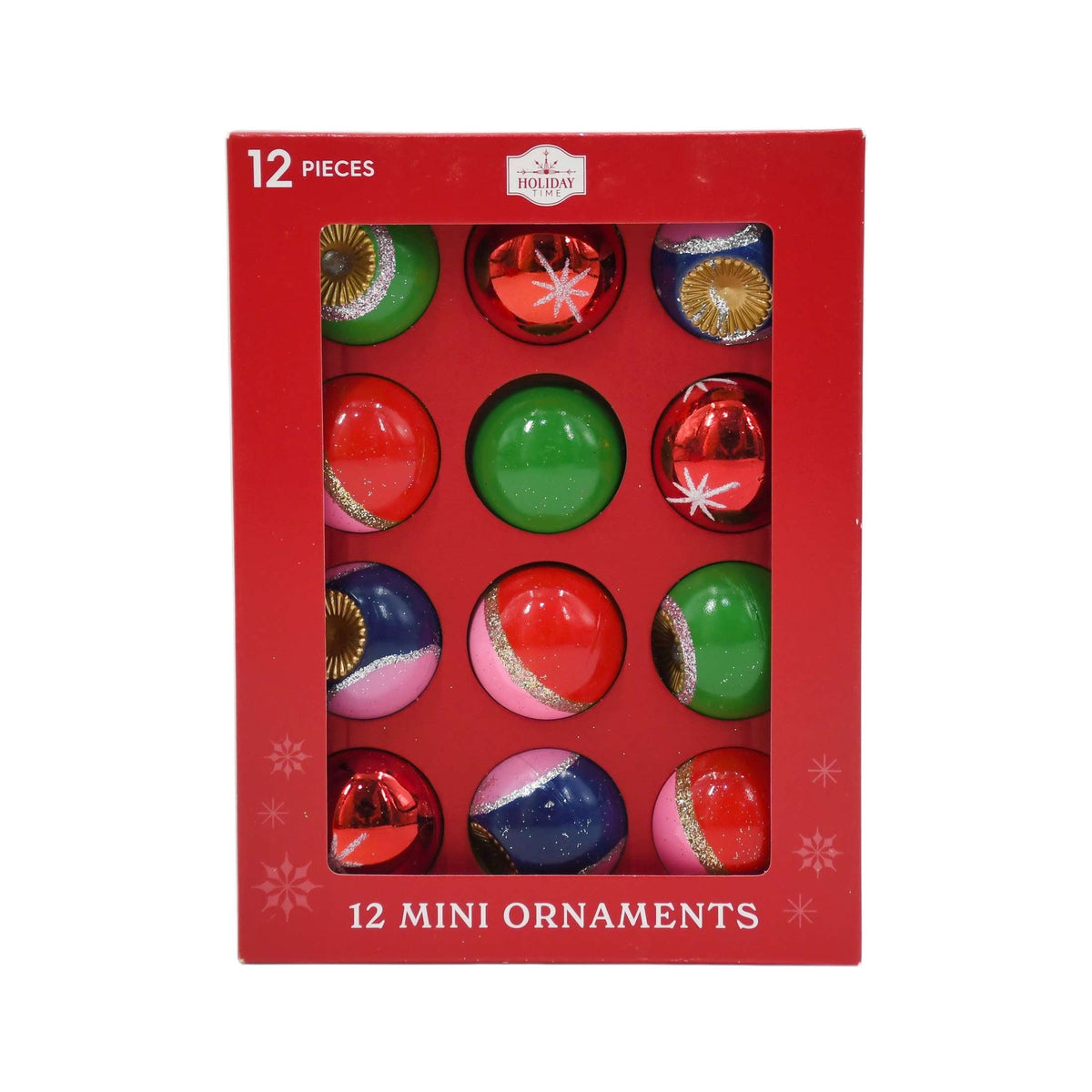 12-Count Multicolor Bright Ball Mini Christmas Ornaments, 1.8", by Holiday Time