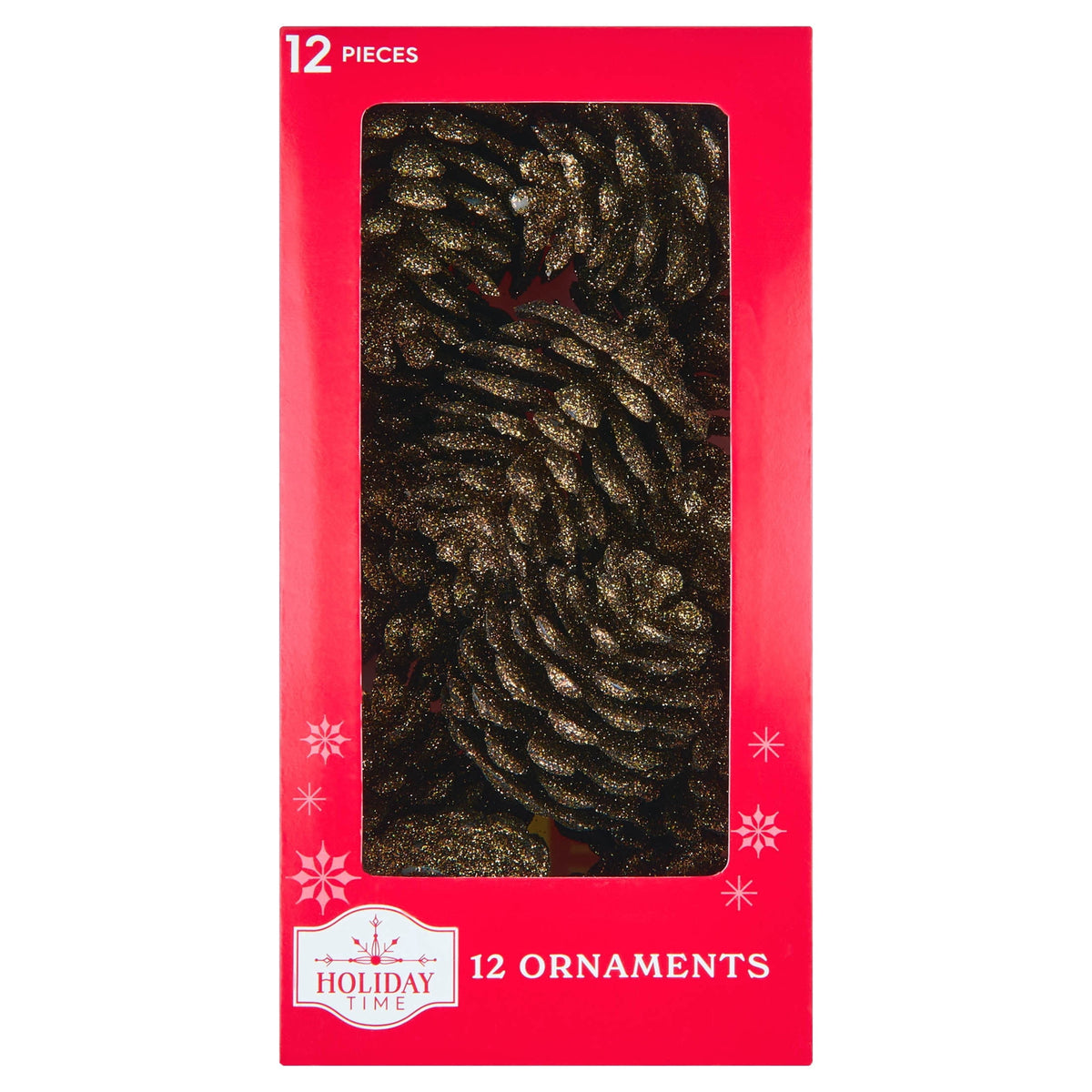 12-Count Pink Glitter Pinecone Christmas Ornaments, 2.4", by Holiday Time