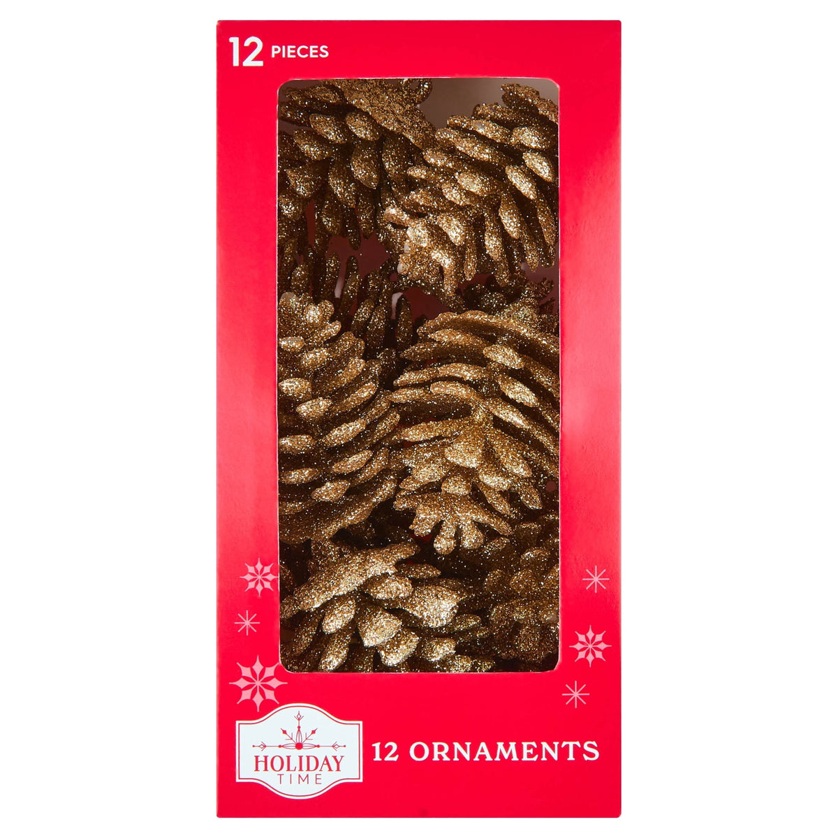 12-Count Pink Glitter Pinecone Christmas Ornaments, 2.4", by Holiday Time