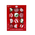 12-Count Red/Green/White Ball Mini Christmas Ornaments, 1.8", by Holiday Time