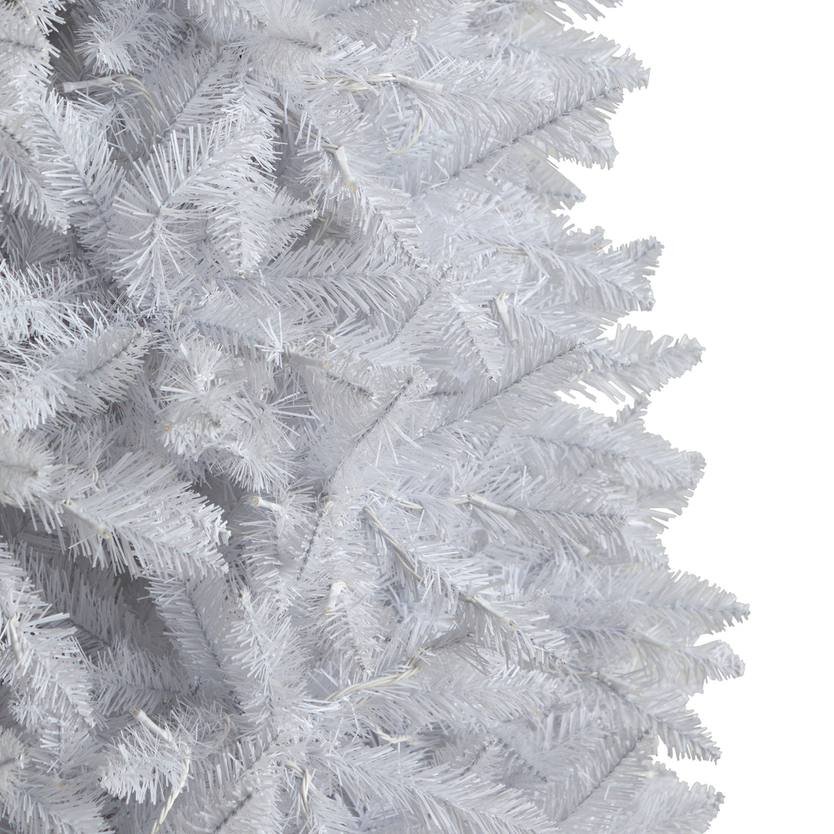 Nearly Natural 3' White Slim Artificial Christmas Tree Prelit 50 Warm White LED Lights