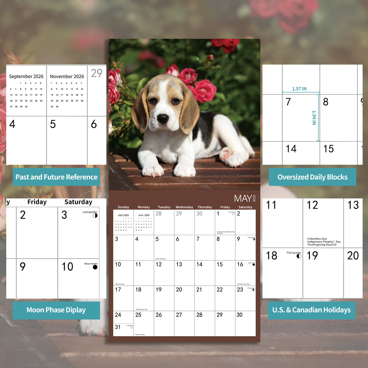 2026 Wall Calendar,Wolf Calendar 2025-2026,Wolf Monthly Wall Calendar, 12" x 24" Open,Family Planner Calendar with Wolf, Home & Office Organizer,Hangable