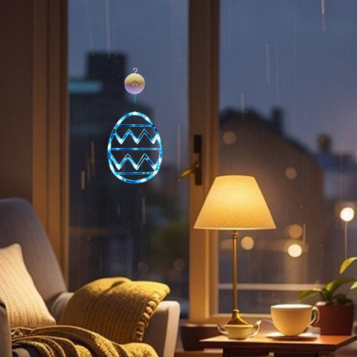 XGFHYJEH Easter Lighted Window Decorations, Easter Egg Lights, Easter Lights, Egg String Lights, Easter Decorations Indoors, Easter Hanging Decoration