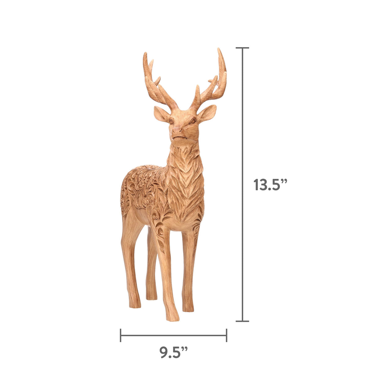 Resin Standing Deer Christmas Decoration, Brown, 13.5", by Holiday Time