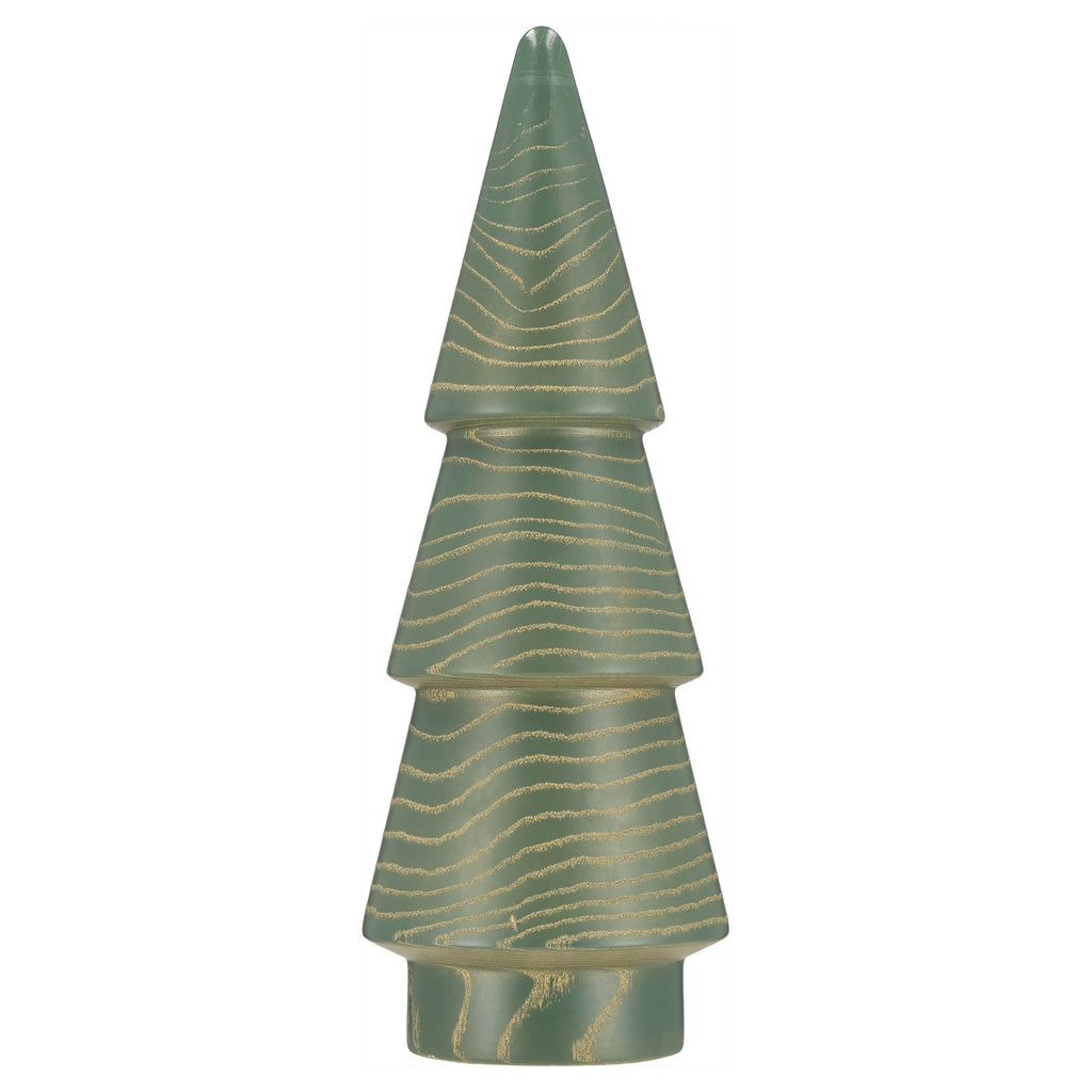 Wooden Christmas Tree Decoration, Green and Gold, 14", by Holiday Time