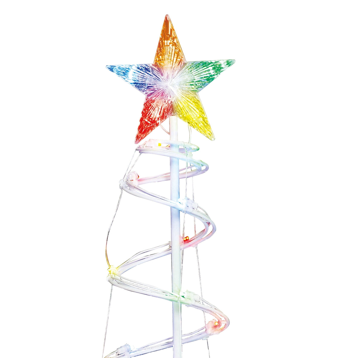 Indoor/Outdoor LED 8-Function Color-Changing Spiral Christmas Trees, Cool White to Multicolor, Set of 2, by Holiday Time