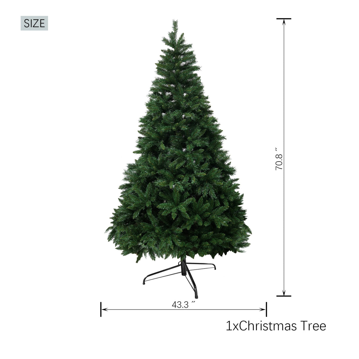 7Ft Pre-Lit Artificial Christmas Tree Premium Hinged Design with 450 LED Lights Holiday Season