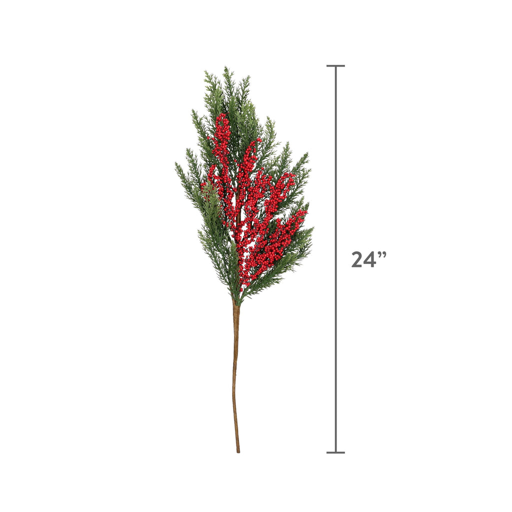 My Texas House Greenery and Berries Decorative Christmas Pick, 24"