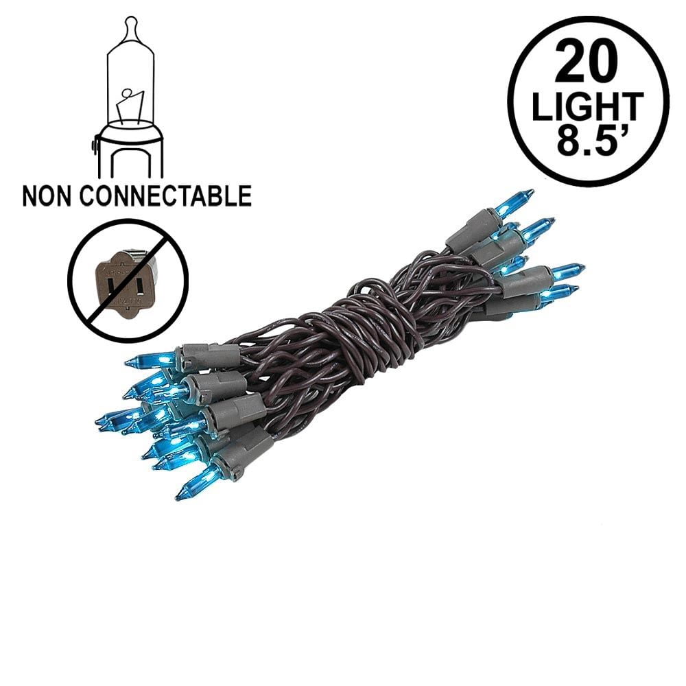Novelty Lights Clear 20 Light Incandescent Craft Mini Christmas String Lights Brown Wire 8.5 feet