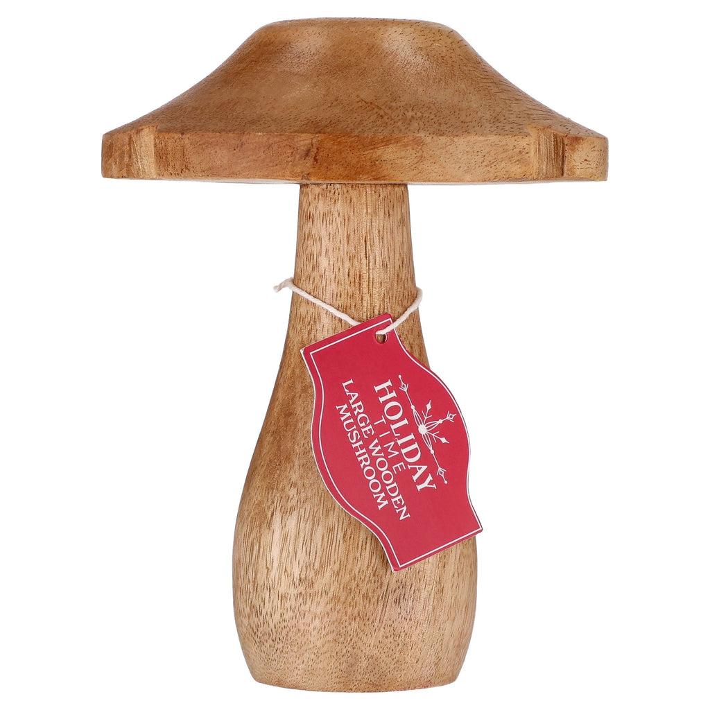 Large Wood Mushroom Christmas Decoration, Brown, 6.3", by Holiday Time