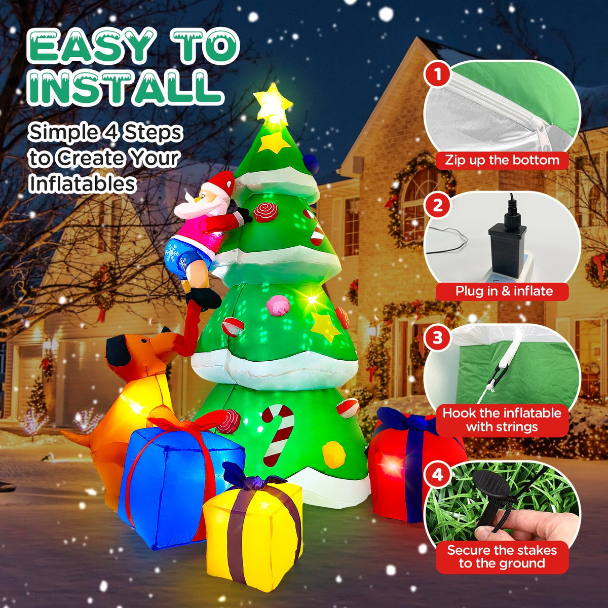Wondiair 12FT Christmas Inflatable Nativity Scene with LED Lights for Outdoor Yard and Church Decor