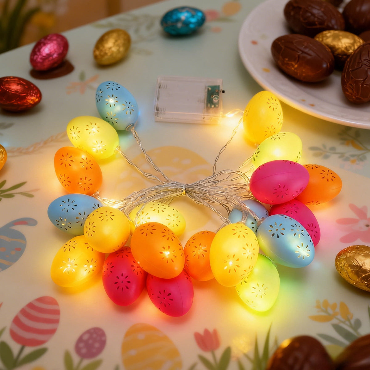 XGFHYJEH 3M 20LED Easter Lights for Easter Decorations, Battery Operated Easter String Lights for Easter Garland Spring Wreath Decor, Mini Lighted for Home Party Mantle Tree Decor