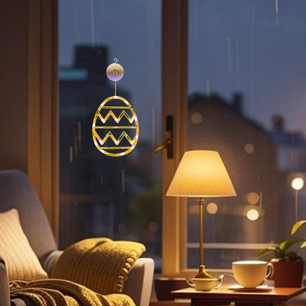 XGFHYJEH Easter Lighted Window Decorations, Easter Egg Lights, Easter Lights, Egg String Lights, Easter Decorations Indoors, Easter Hanging Decoration