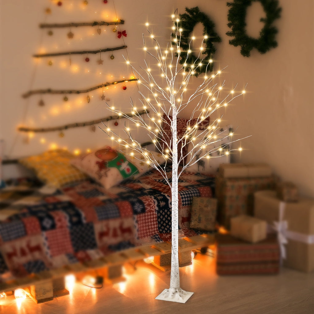 Rirool LED Birch Tree Light with Remote Control and 8 Flashing Modes - 6 Ft Warm White 440 LEDs for Home Decor, Party, Wedding, Festival Decoration