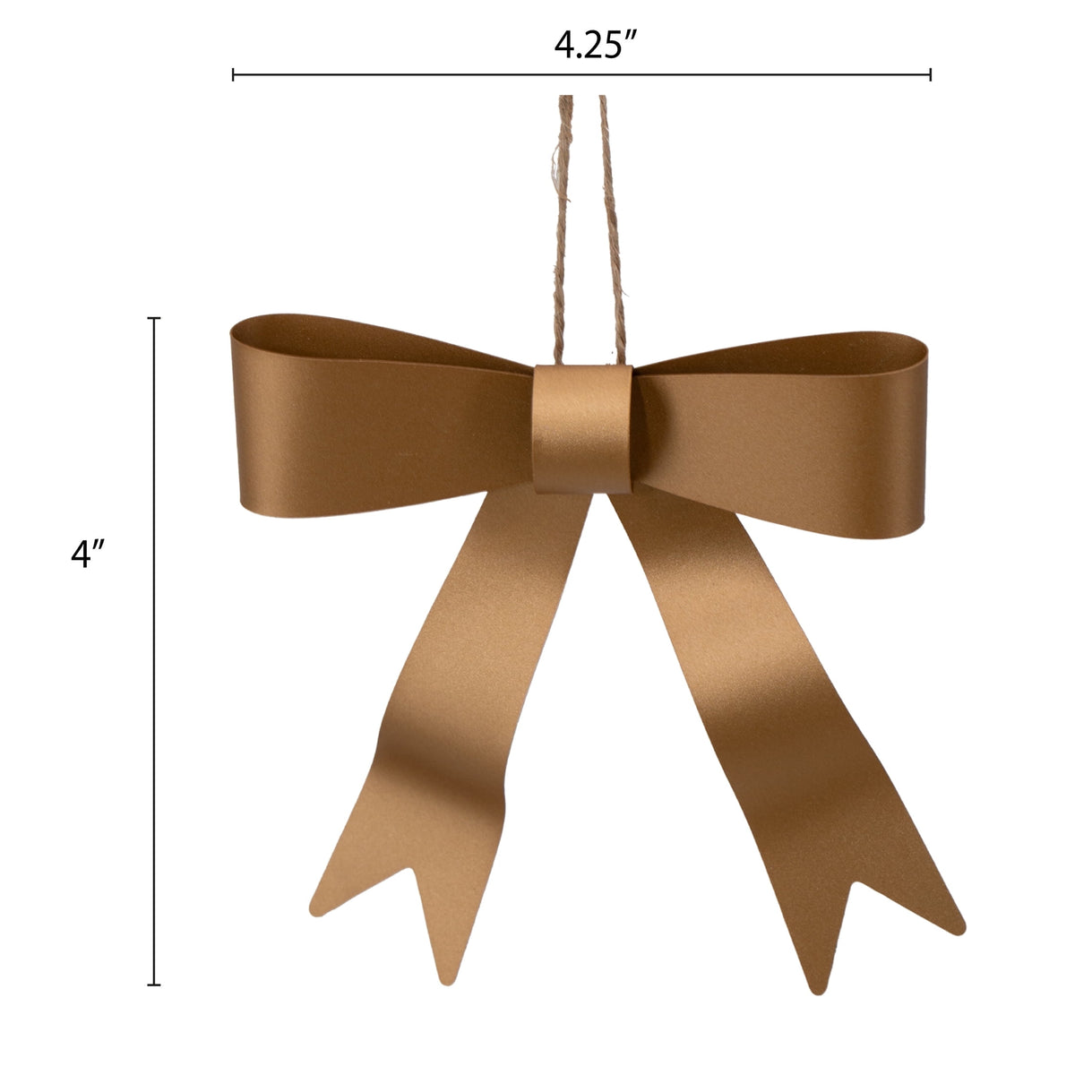 My Texas House 3-Count Gold Bow Christmas Ornaments, 4"