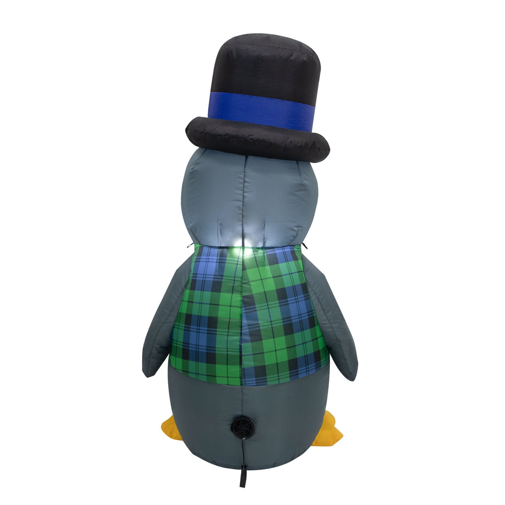 Multicolor Monocle Penguin Christmas Yard Inflatable, 4', by Holiday Time