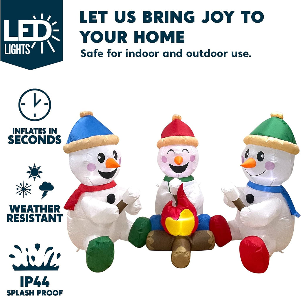 Joyfy 6 FT Christmas Inflatables Snowman Outdoor Decorations,Snowman Christmas Blow Ups Yard Christmas with Built-in LEDs for Holiday Party Garden Lawn Decor