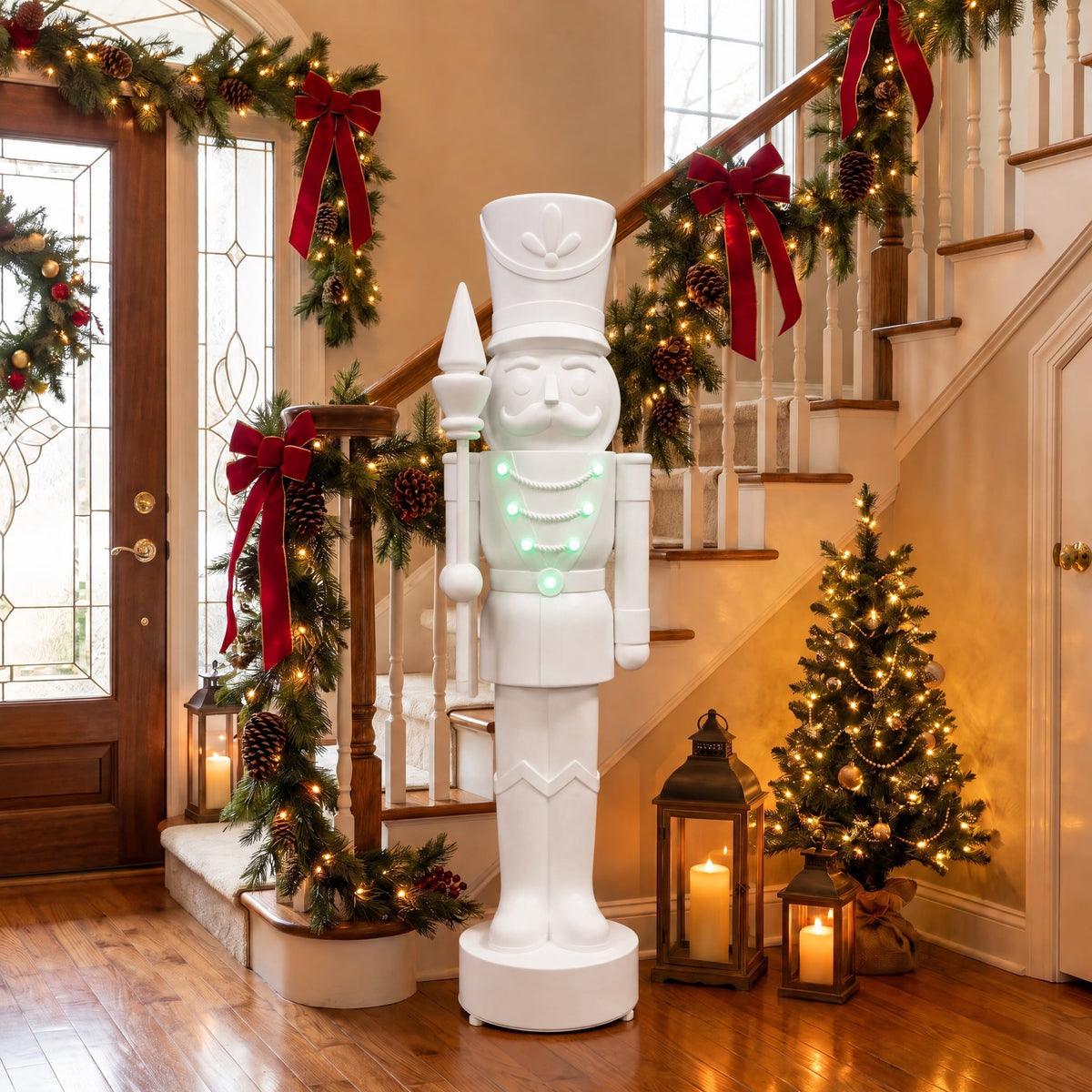Giant Paint-it-Yourself Light-Up LED Nutcracker Christmas Decoration, White, 5', by Holiday Time