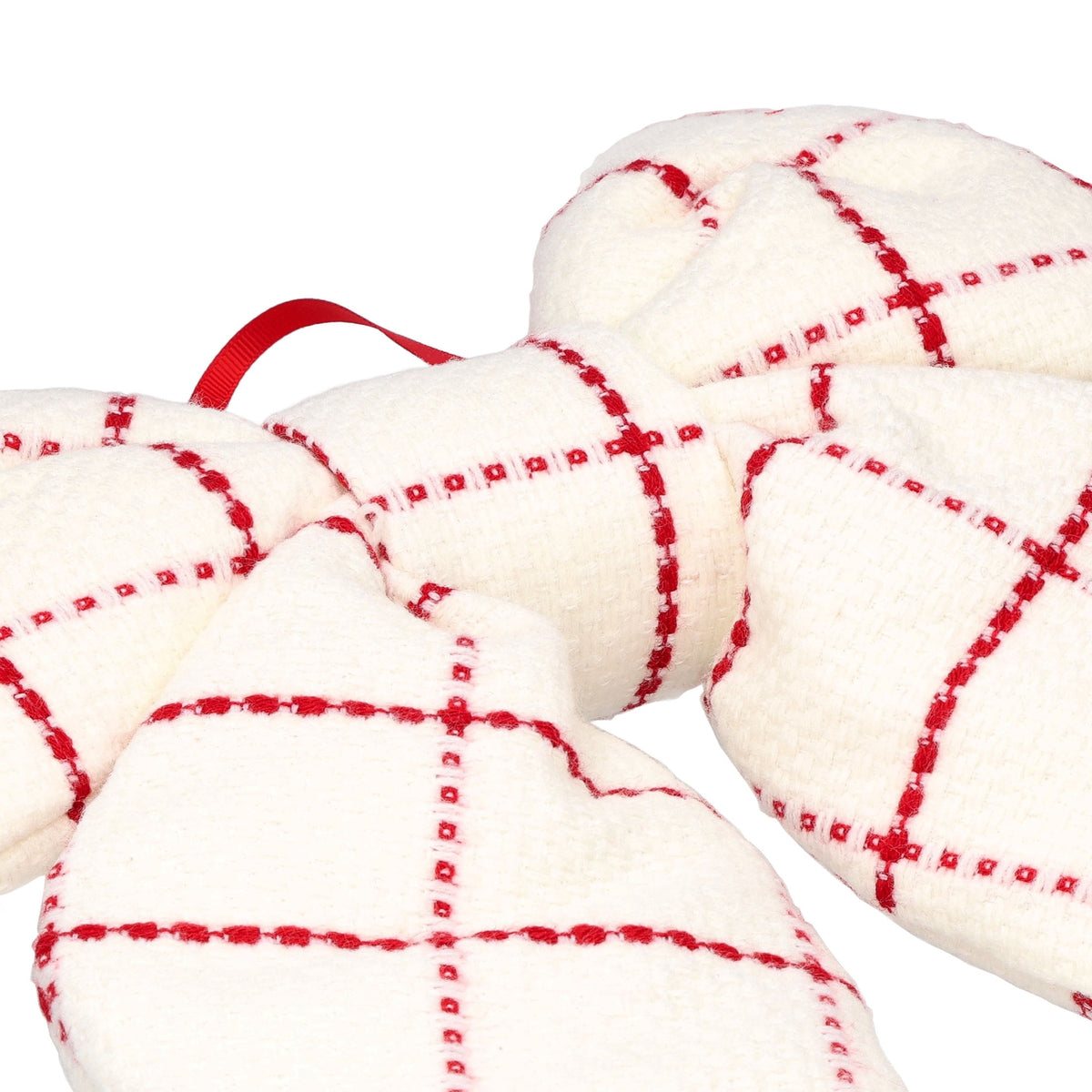 Red and White Plaid Decorative Christmas Bow, 15.5", by Holiday Time