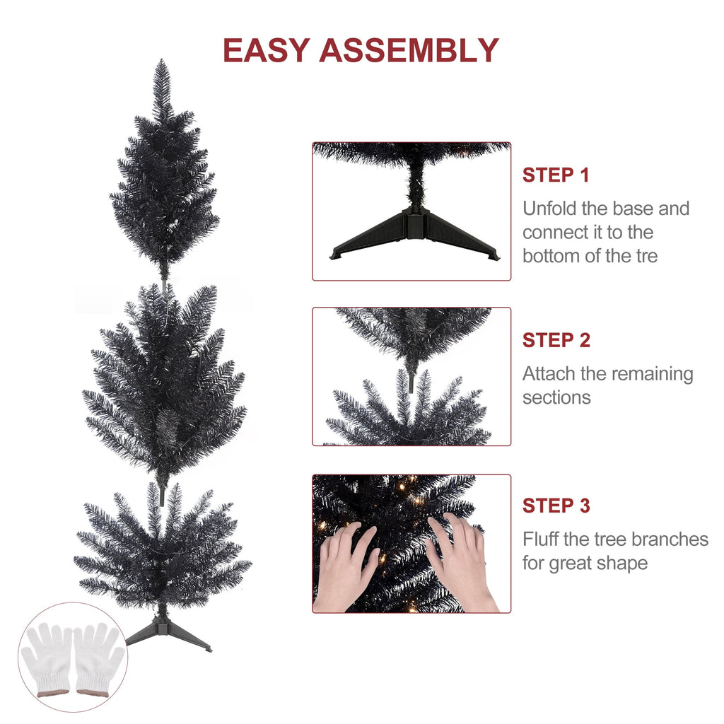 Mayhihi 4FT White Small Christmas Tree with Lights, Artificial Xmas Trees for Home Office