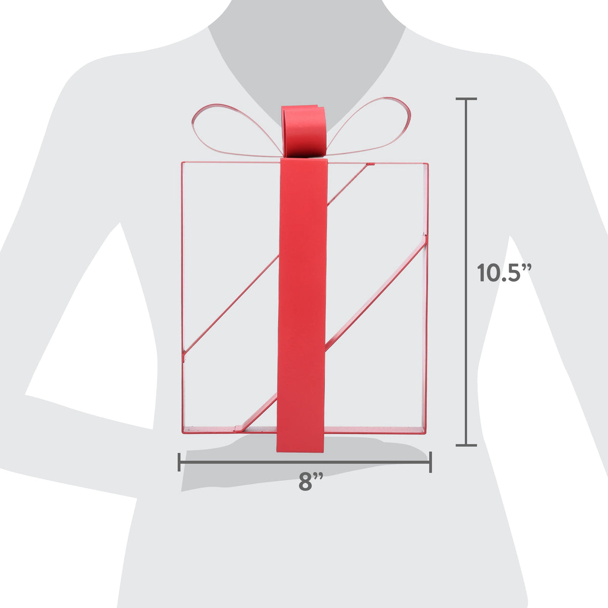 Metal Gift Box Christmas Decoration, Red, 10.5", by Holiday Time