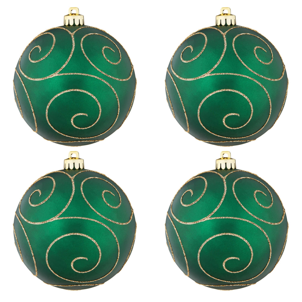 4-Count Champagne and Cream Ball Shatterproof Christmas Ornaments, 6", by Holiday Time