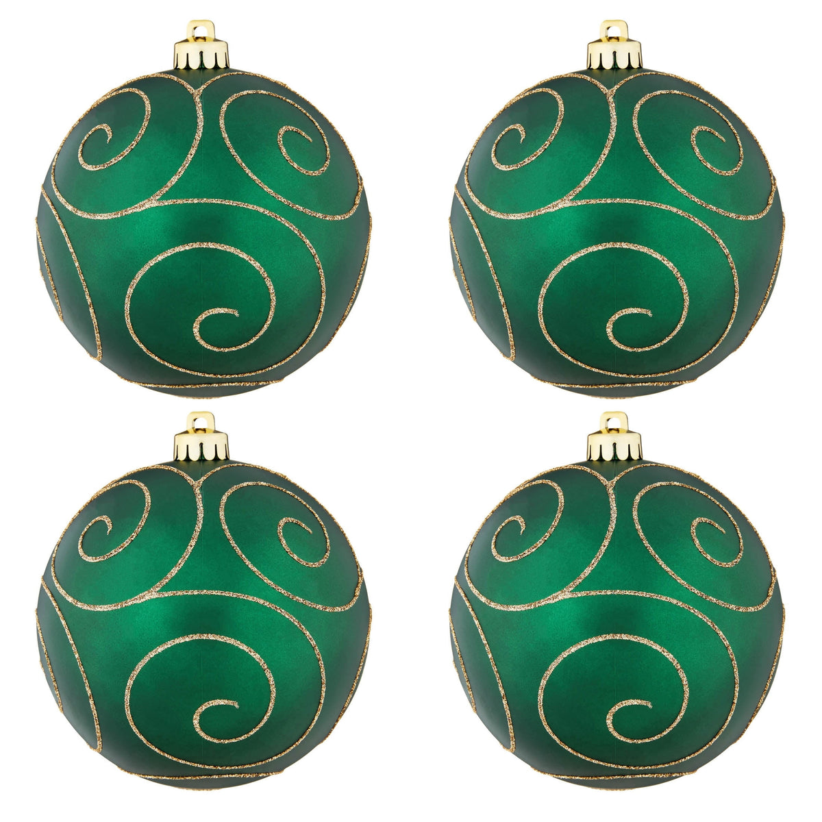4-Count Champagne and Cream Ball Shatterproof Christmas Ornaments, 6", by Holiday Time