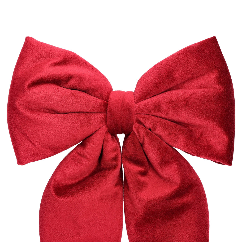 My Texas House Red Velvet Decorative Christmas Bow, 14"