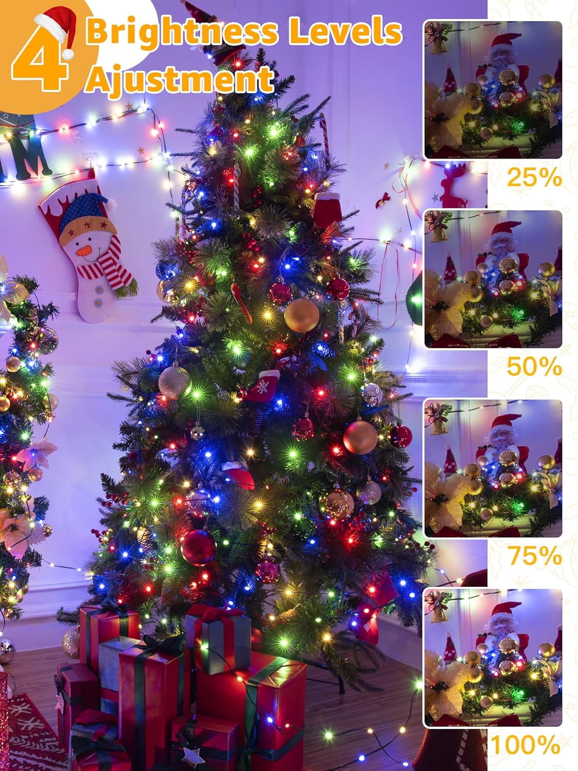 PMMIPNW Christmas Lights 340 FT 1000LED, Outdoor Christmas String Lights with 8 Modes Remote Timer, IP67 Waterproof for House Yard Outside Indoor Xmas Decorations