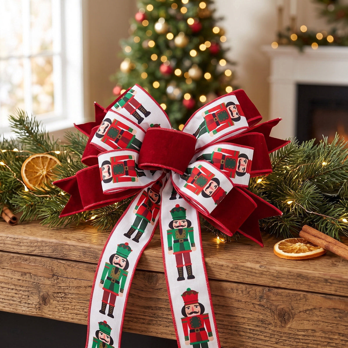 Multicolor Nutcracker Decorative Christmas Bow, 31", by Holiday Time