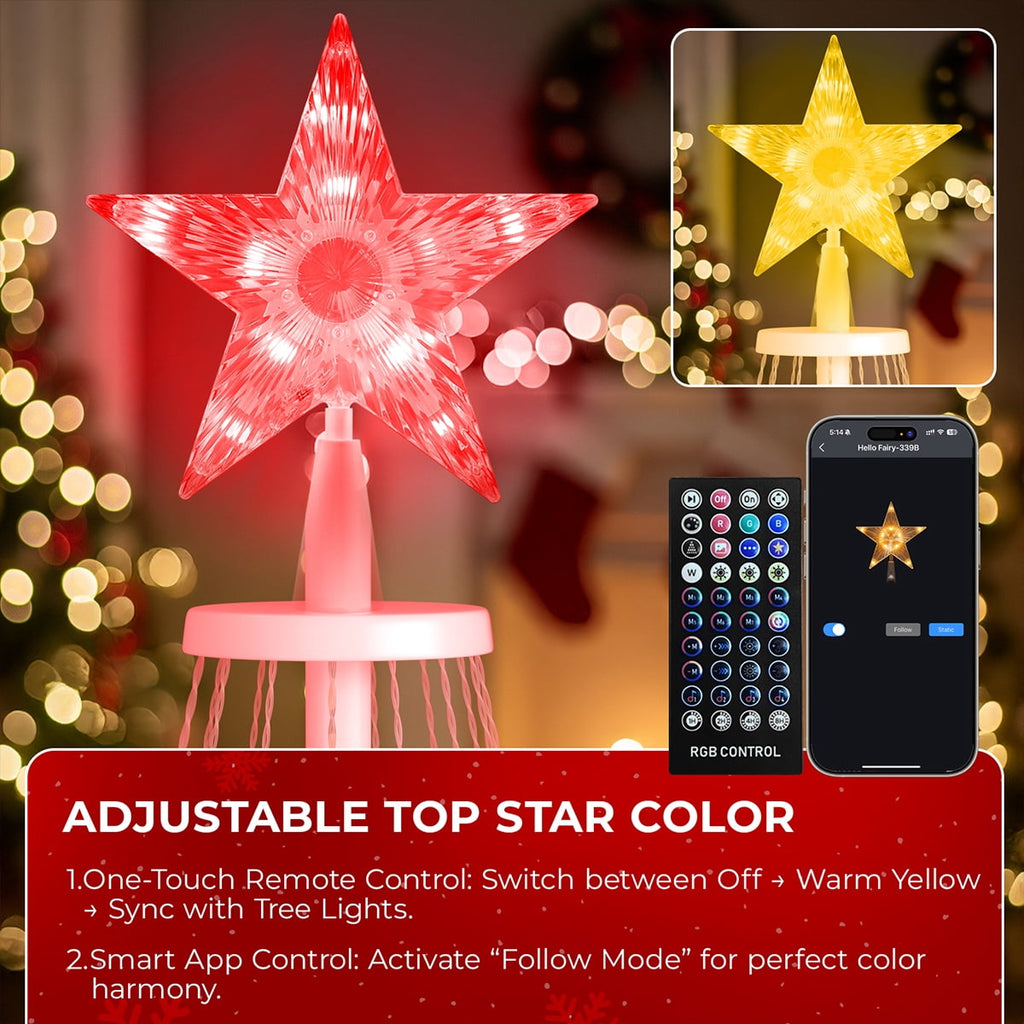 8FT 236 LED Christmas Cone Tree Smart Light with 58 Modes DIY Timer Remote Dimmable Artificial Christmas Tree for Porch Yard Patio Indoor Outdoor Xmas Holiday Decor