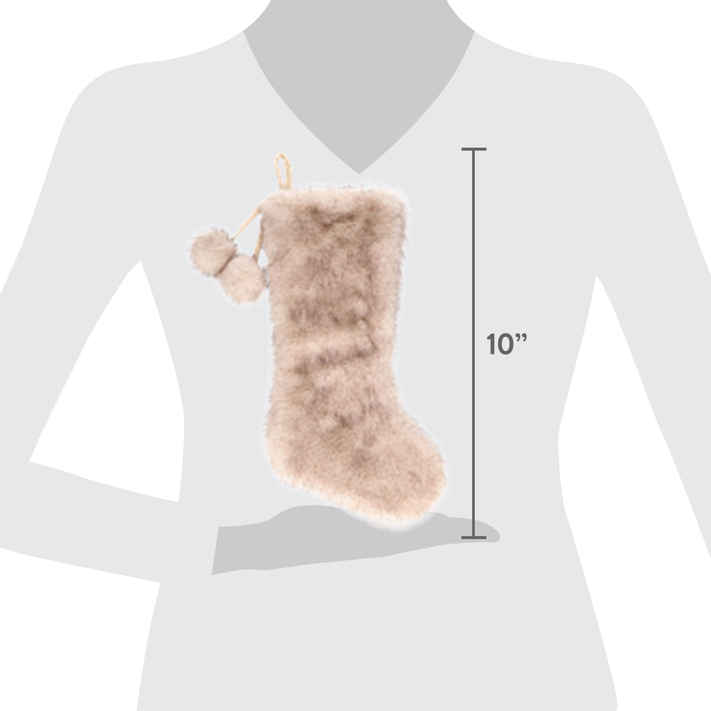 Faux Fur Christmas Stocking, Gray, 18", by Holiday Time