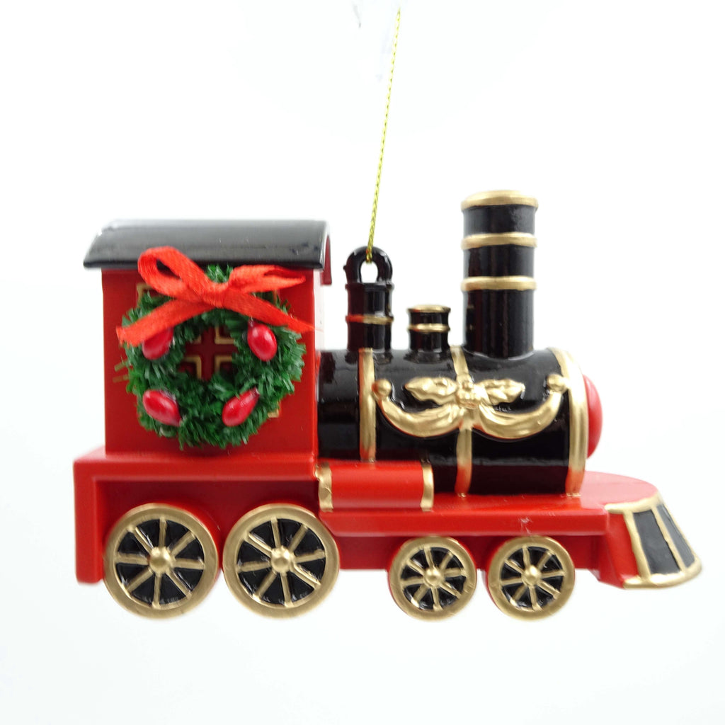 Black/Red/Gold Retro Train Christmas Ornament, 3", by Holiday Time