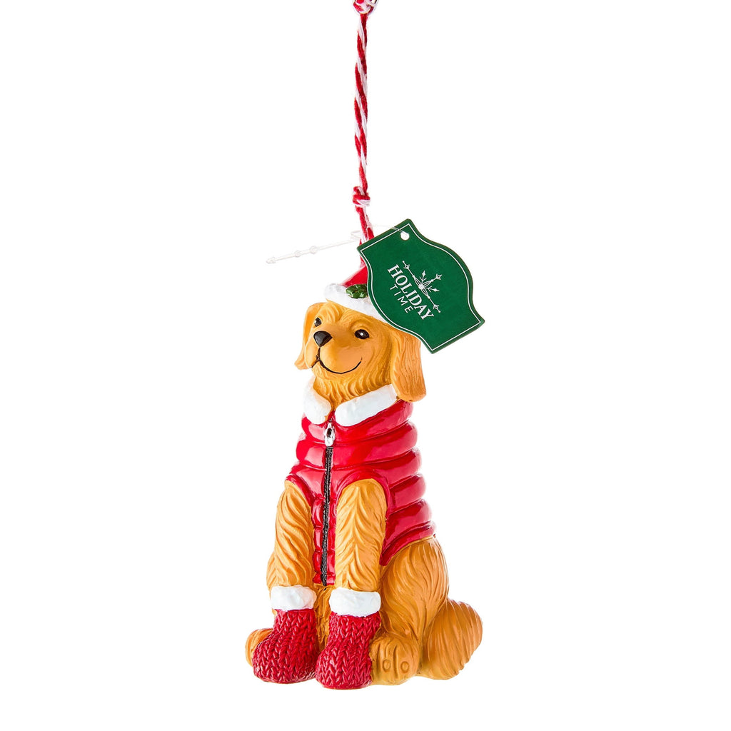 Brown Dog in Puffer Jacket Christmas Ornament, 4.5", by Holiday Time