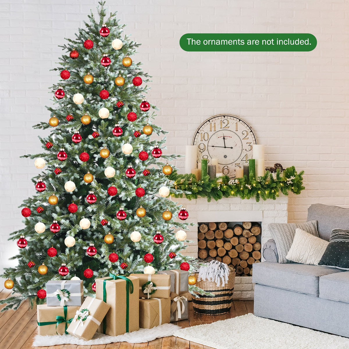 Costway 6ft Artificial Christmas Spruce Hinged Tree w/ 892 Mixed PE & PVC Tips