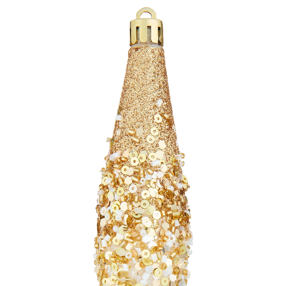 6-Count Red and White Glitter Ombre Finial Shatterproof Christmas Ornaments, 6.1", by Holiday Time
