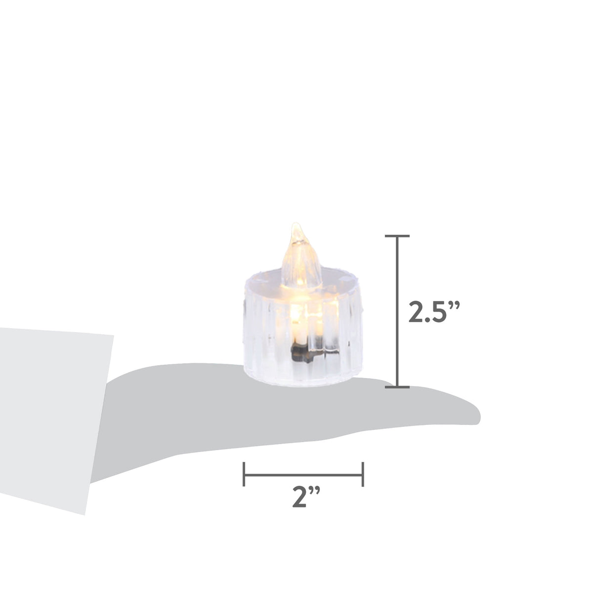 Indoor Battery-Operated LED Plastic Flameless Christmas Tealight Candles, Clear, 2", 6 Count, by Holiday Time