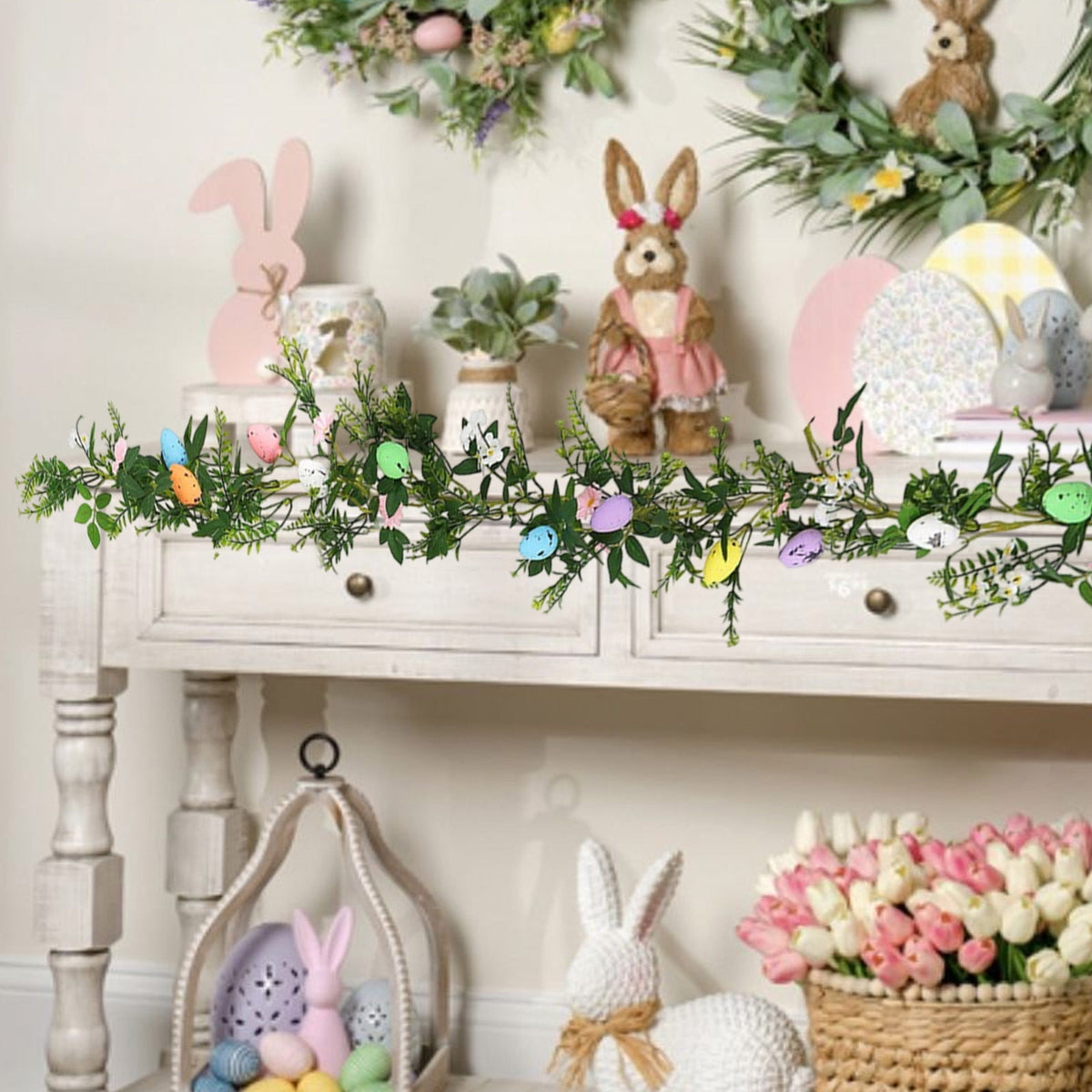 XGFHYJEH Easter Lighted Window Decorations, Easter Egg Lights, Easter Lights, Egg String Lights, Easter Decorations Indoors, Easter Hanging Decoration